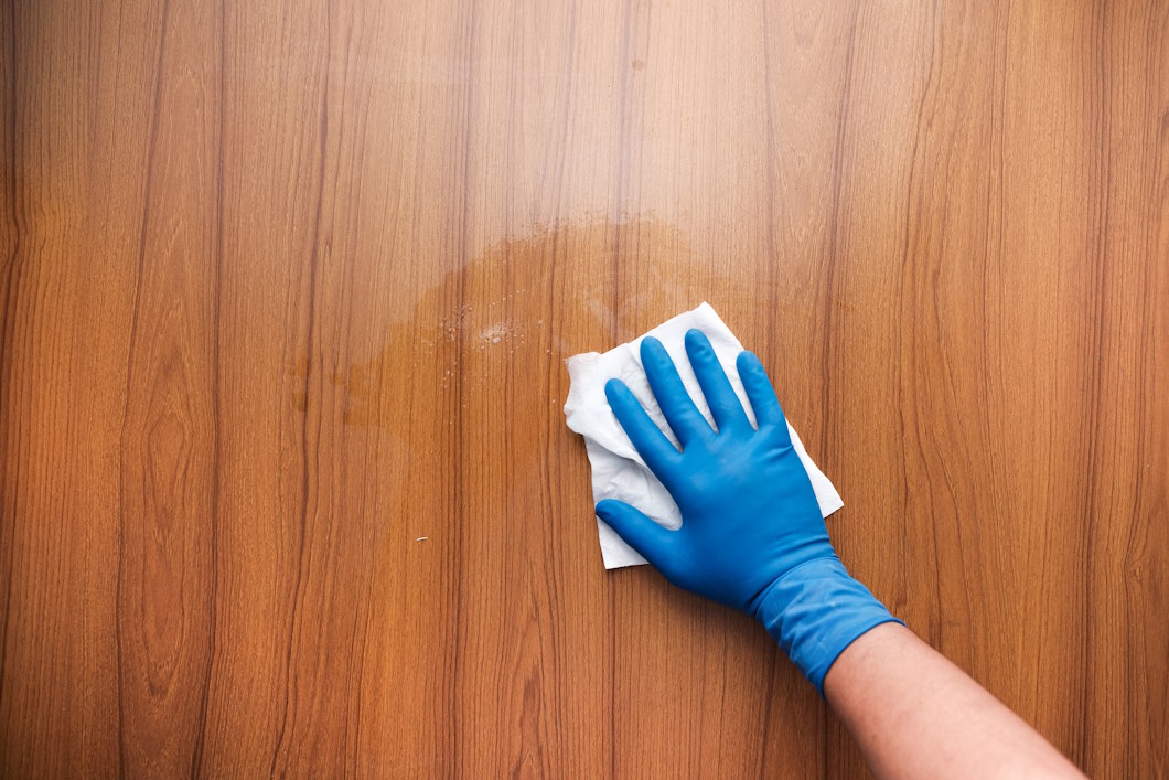 St George Cleaning Services wiping a table